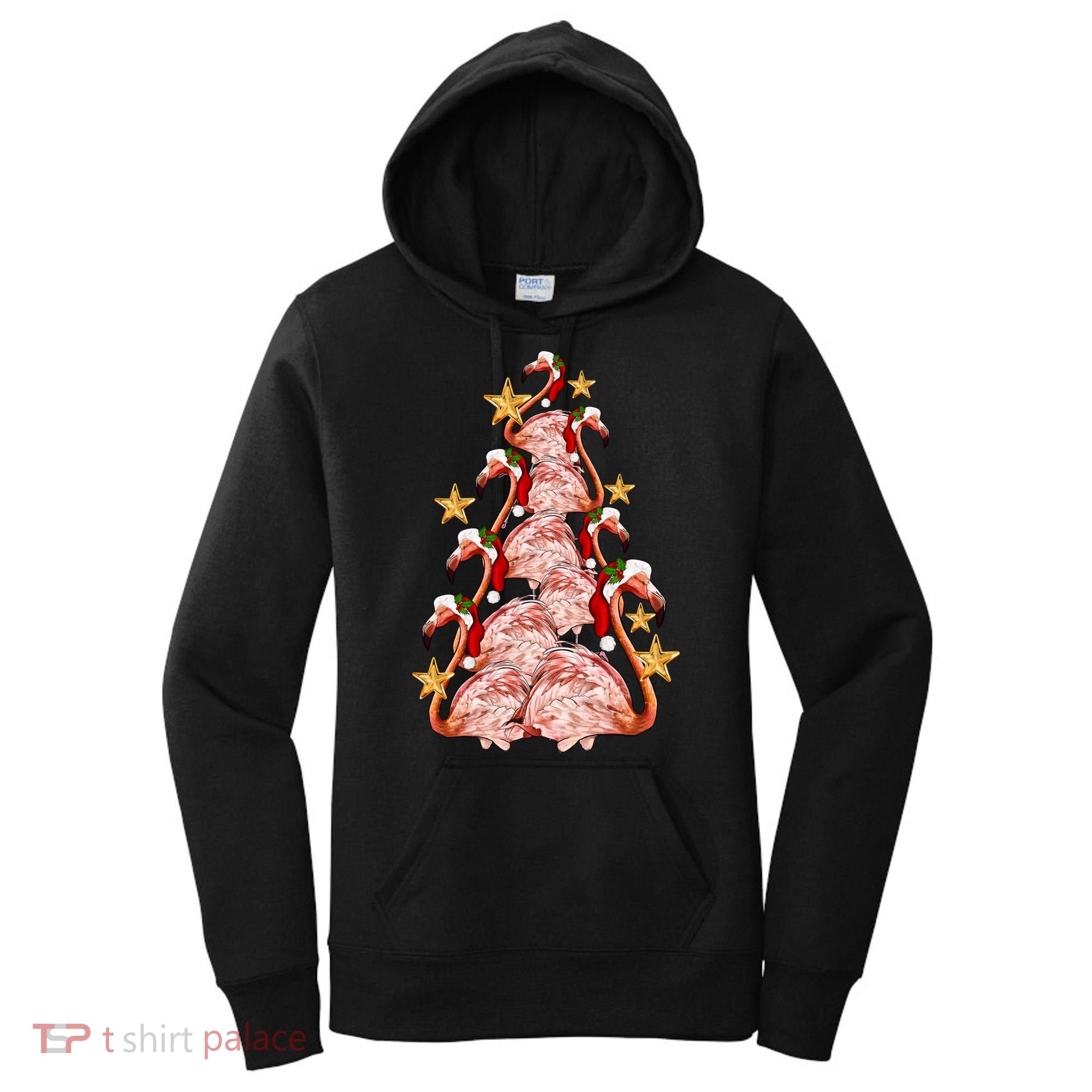 Pink Flamingo Christmas Tree Cute Flamingos Holiday DéCor Great Gift Women's Hoodie