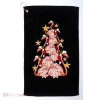 Pink Flamingo Christmas Tree Cute Flamingos Holiday DéCor Great Gift Golf Towel thumb 0