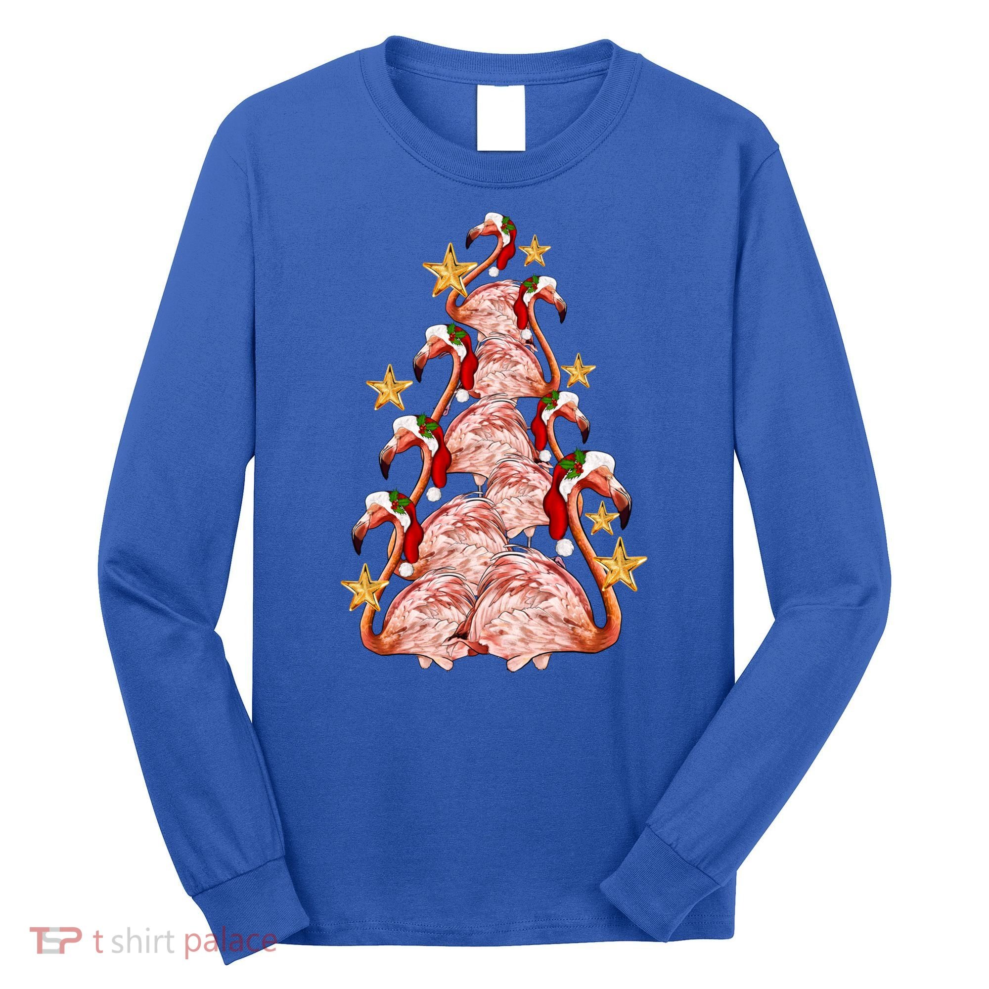 Pink Flamingo Christmas Tree Cute Flamingos Holiday DéCor Great Gift Long Sleeve Shirt