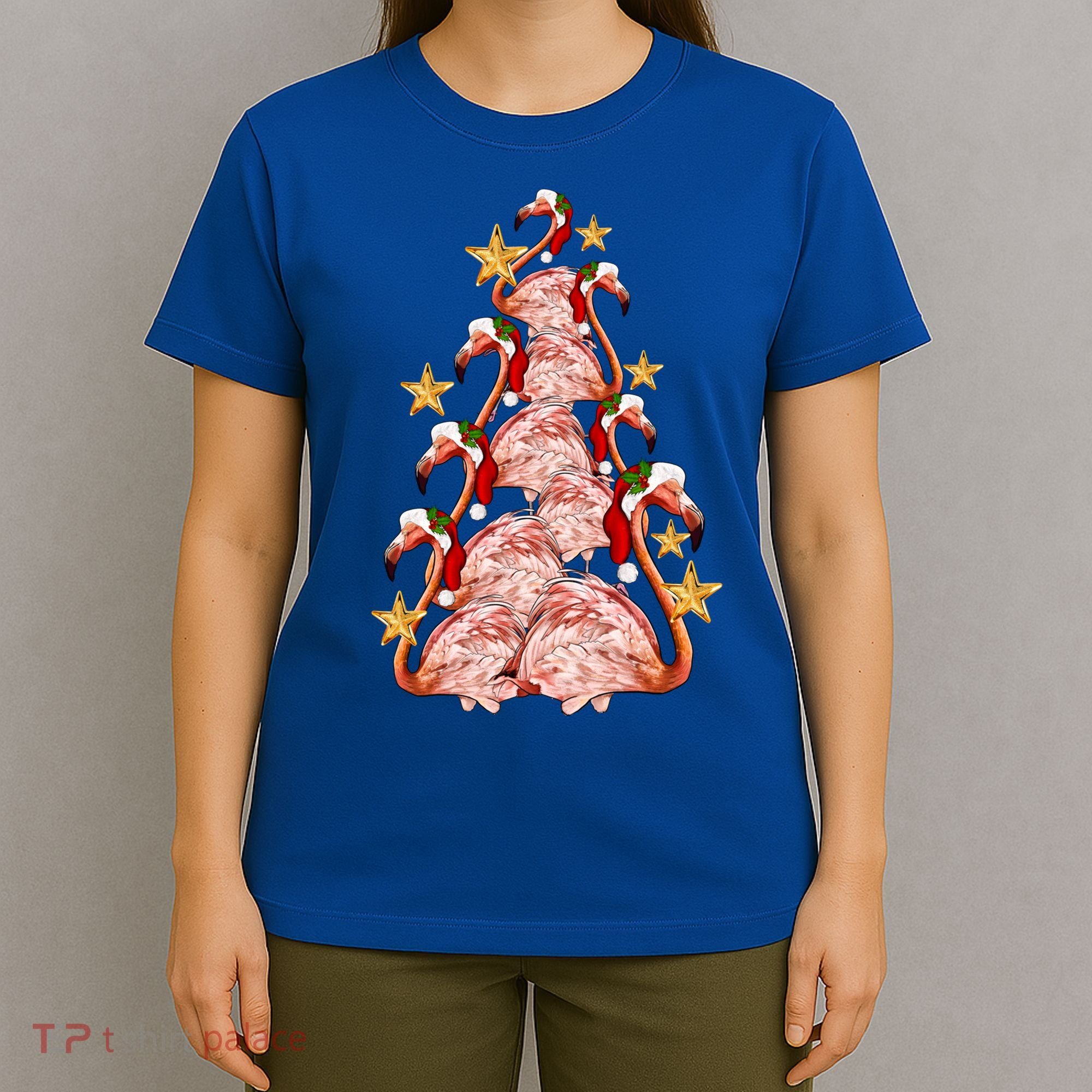 Pink Flamingo Christmas Tree Cute Flamingos Holiday DéCor Great Gift T-Shirt