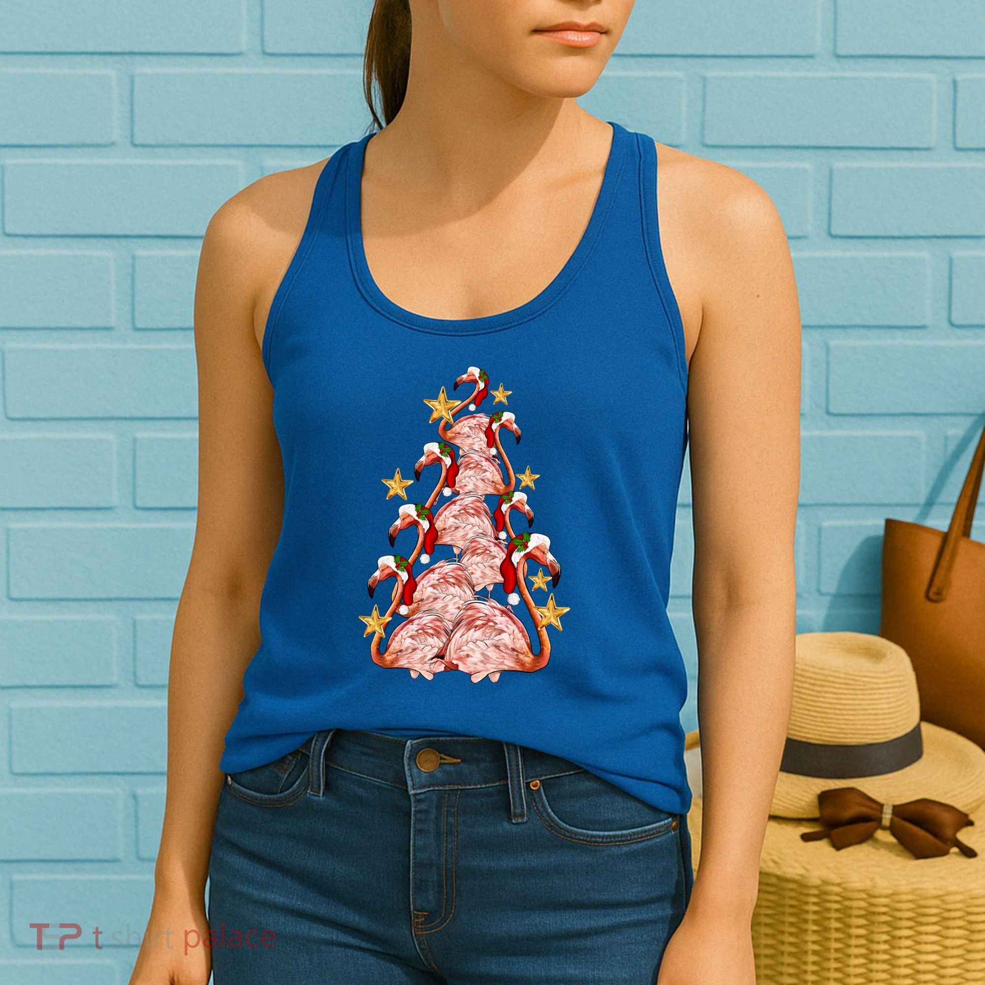 Pink Flamingo Christmas Tree Cute Flamingos Holiday DéCor Great Gift Women's Tank Top