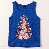 Pink Flamingo Christmas Tree Cute Flamingos Holiday DéCor Great Gift Tank Top thumb 2