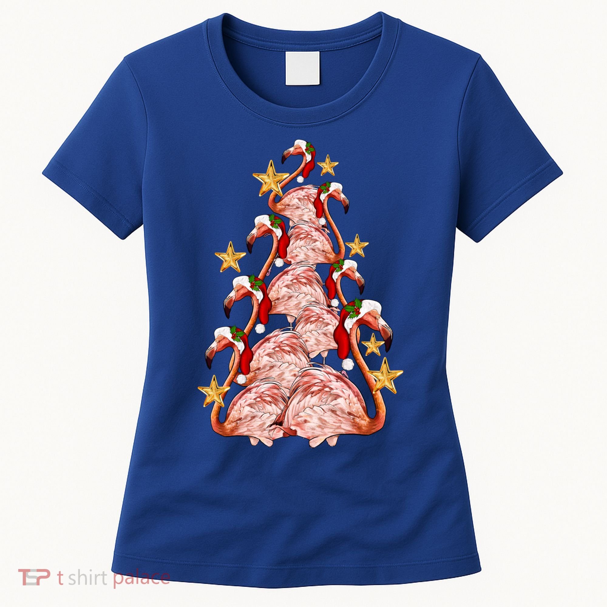 Pink Flamingo Christmas Tree Cute Flamingos Holiday DéCor Great Gift Women's T-Shirt