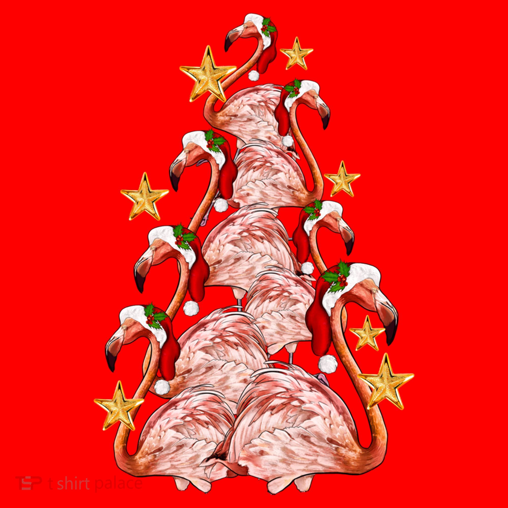 Pink Flamingo Christmas Tree Cute Flamingos Holiday DéCor Great Gift Santa Hat