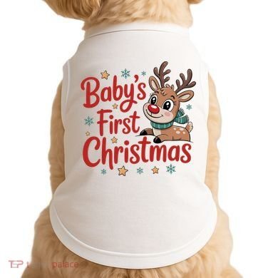 Personalized First Christmas Custom Name Text Doggie Tank