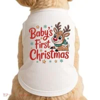 Personalized First Christmas Custom Name Text Doggie Tank thumb 0