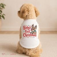 Personalized First Christmas Custom Name Text Doggie Tank thumb 2