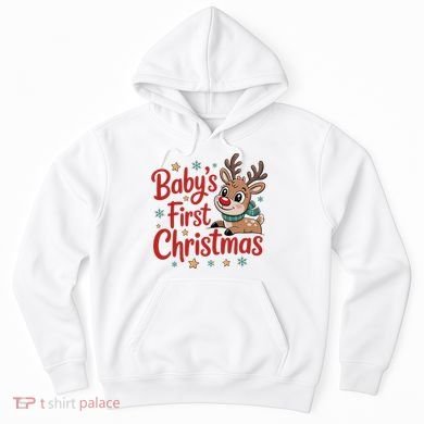 Personalized First Christmas Custom Name Text Hoodie