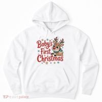 Personalized First Christmas Custom Name Text Hoodie thumb 0