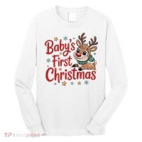 Personalized First Christmas Custom Name Text Long Sleeve Shirt thumb 0