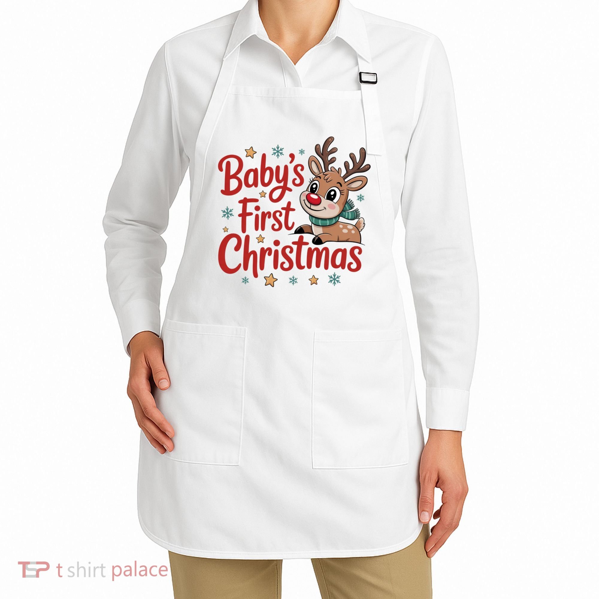 Personalized First Christmas Custom Name Text Apron
