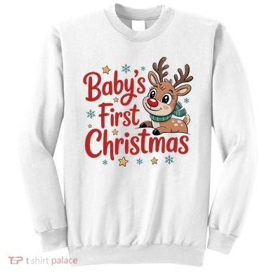 Personalized First Christmas Custom Name Text Sweatshirt