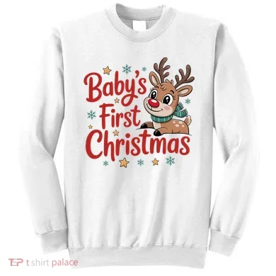 Personalized First Christmas Custom Name Text Sweatshirt