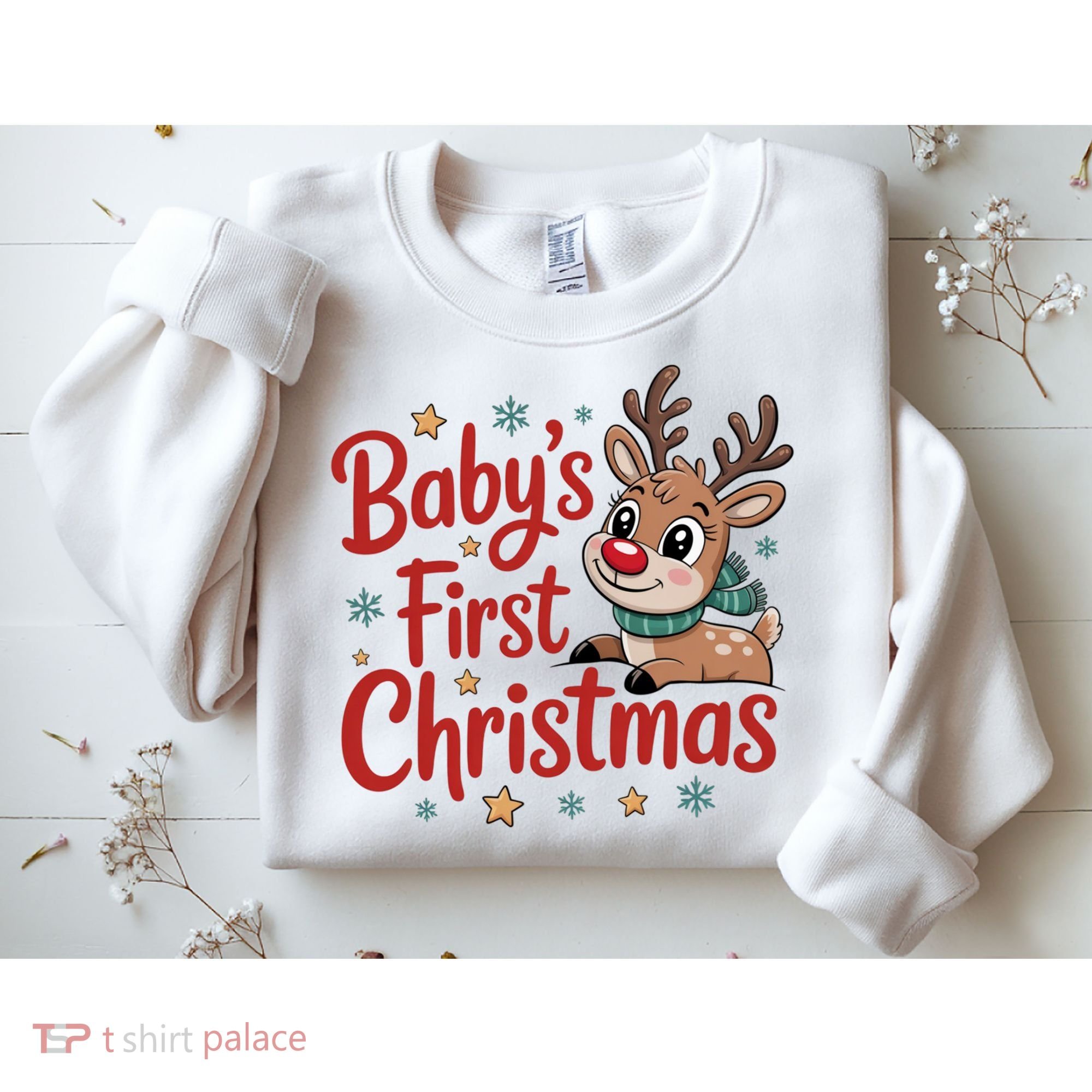Personalized First Christmas Custom Name Text Sweatshirt