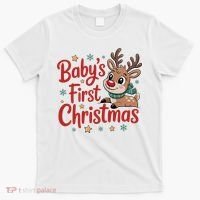 Personalized First Christmas Custom Name Text T-Shirt thumb 0
