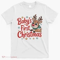 Personalized First Christmas Custom Name Text T-Shirt thumb 0