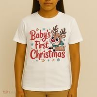 Personalized First Christmas Custom Name Text T-Shirt thumb 4
