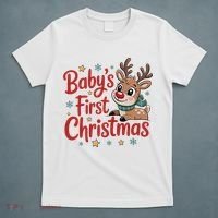Personalized First Christmas Custom Name Text T-Shirt thumb 5