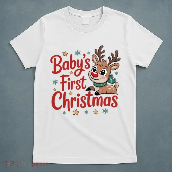 Personalized First Christmas Custom Name Text T-Shirt