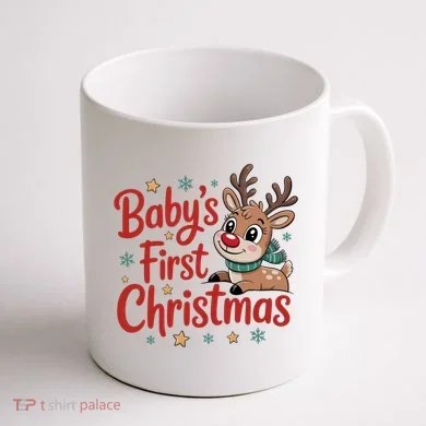 Personalized First Christmas Custom Name Text Coffee Mug back