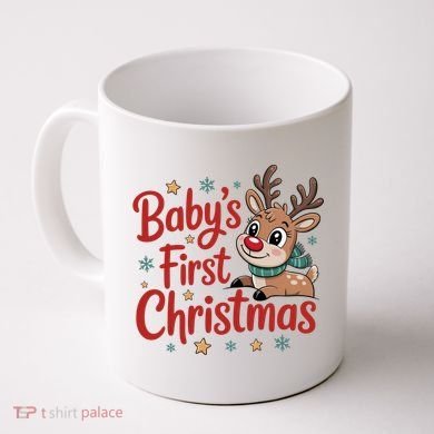 Personalized First Christmas Custom Name Text Coffee Mug