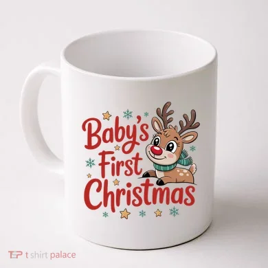 Personalized First Christmas Custom Name Text Coffee Mug
