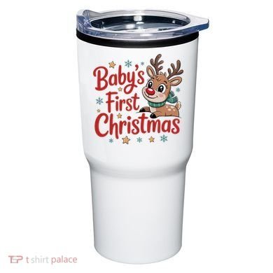 Personalized First Christmas Custom Name Text Tumbler