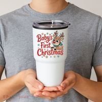 Personalized First Christmas Custom Name Text Tumbler thumb 2