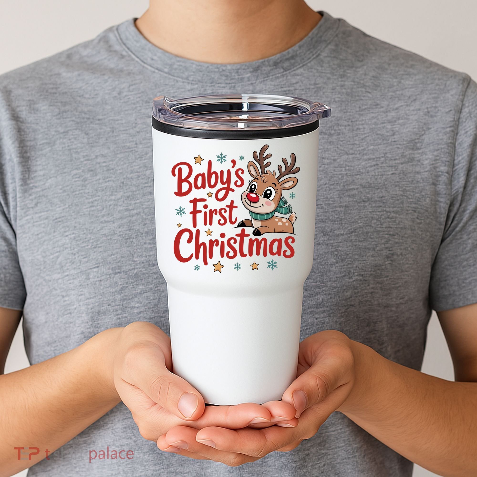 Personalized First Christmas Custom Name Text Tumbler