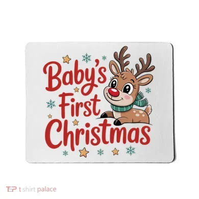 Personalized First Christmas Custom Name Text Mousepad