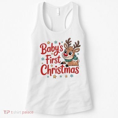 Personalized First Christmas Custom Name Text Women's Tank Top