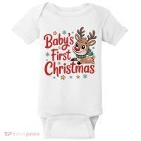 Personalized First Christmas Custom Name Text Baby Bodysuit thumb 0