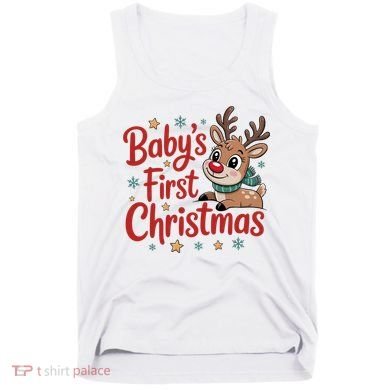 Personalized First Christmas Custom Name Text Tank Top