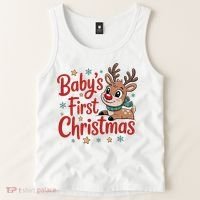 Personalized First Christmas Custom Name Text Tank Top thumb 2