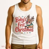Personalized First Christmas Custom Name Text Tank Top thumb 3