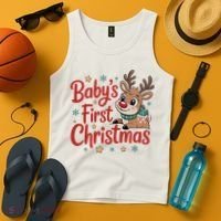 Personalized First Christmas Custom Name Text Tank Top thumb 4