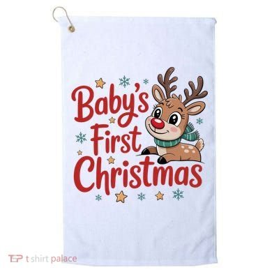 Personalized First Christmas Custom Name Text Golf Towel