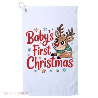 Personalized First Christmas Custom Name Text Golf Towel