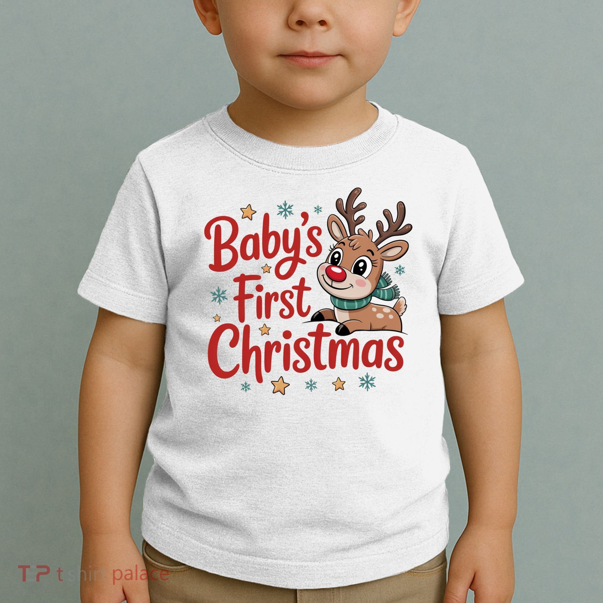 Personalized First Christmas Custom Name Text Toddler T-Shirt