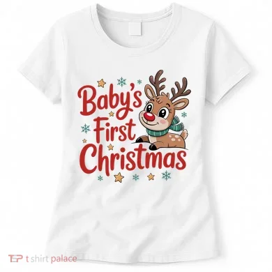 Personalized First Christmas Custom Name Text Women's T-Shirt