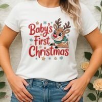 Personalized First Christmas Custom Name Text Women's T-Shirt thumb 2