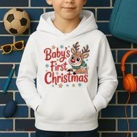 Personalized First Christmas Custom Name Text Kids Hoodie thumb 2