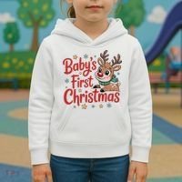 Personalized First Christmas Custom Name Text Kids Hoodie thumb 3
