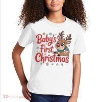 Personalized First Christmas Custom Name Text Kids T-Shirt thumb 2