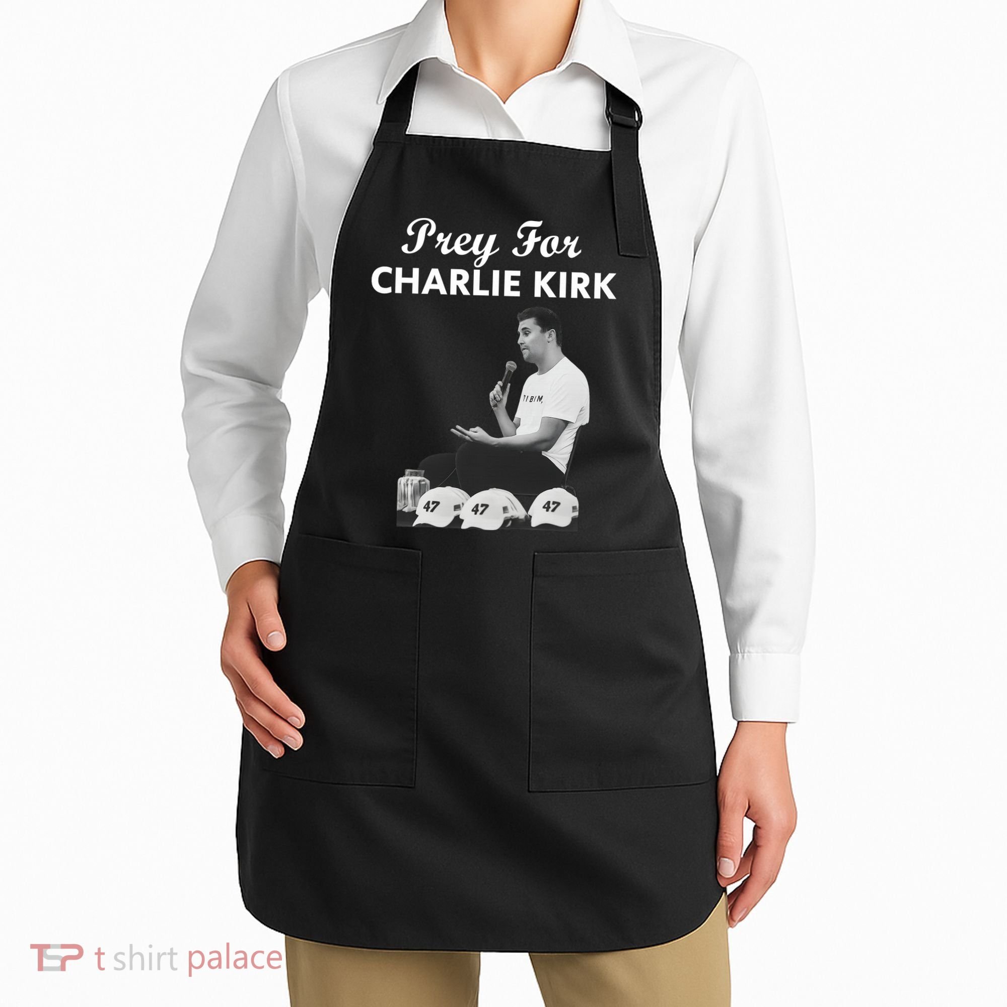 Pray For Charlie Kirk Rest In Peace Support Tribute Apron
