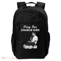 Pray For Charlie Kirk Rest In Peace Support Tribute Backpack thumb 0