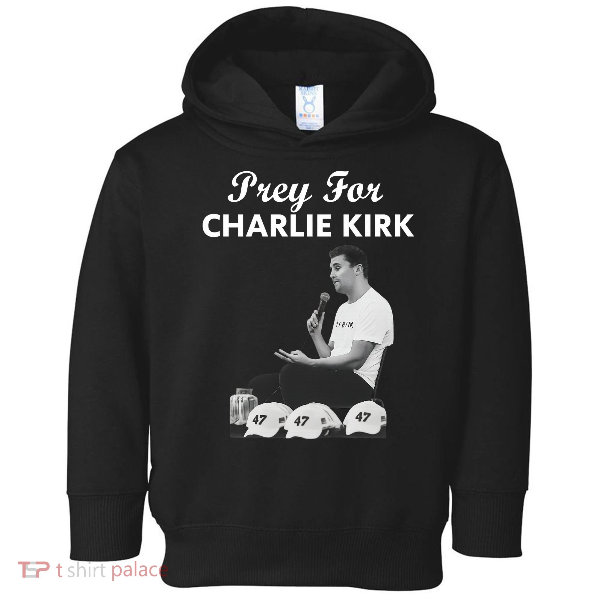 Pray For Charlie Kirk Rest In Peace Support Tribute Toddler Hoodie