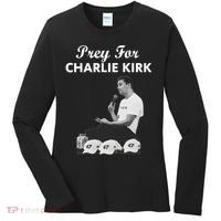 Pray For Charlie Kirk Rest In Peace Support Tribute Women's Long Sleeve Shirt thumb 0