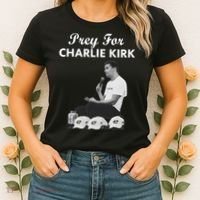 Pray For Charlie Kirk Rest In Peace Support Tribute Women's T-Shirt thumb 2