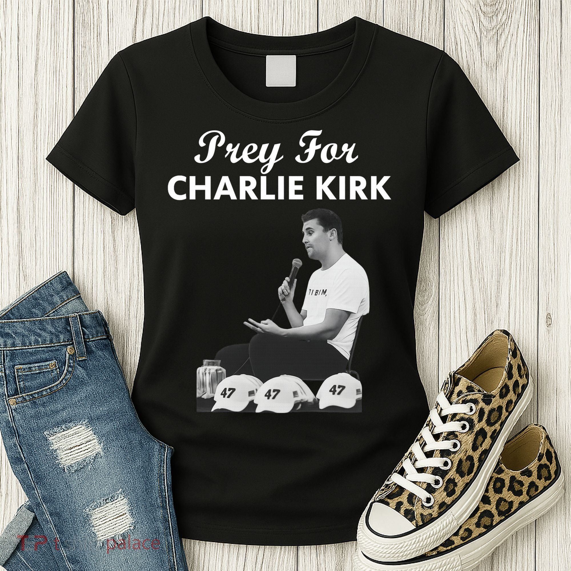 Pray For Charlie Kirk Rest In Peace Support Tribute Women's T-Shirt